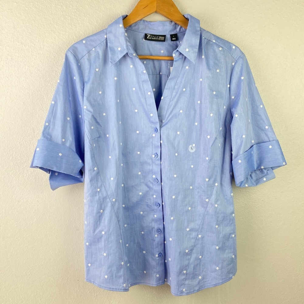 7th Avenue New York button down shirt Polka dot